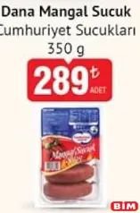 CUMHURİYET SUCUKLARI DANA MANGAL SUCUK 350 G